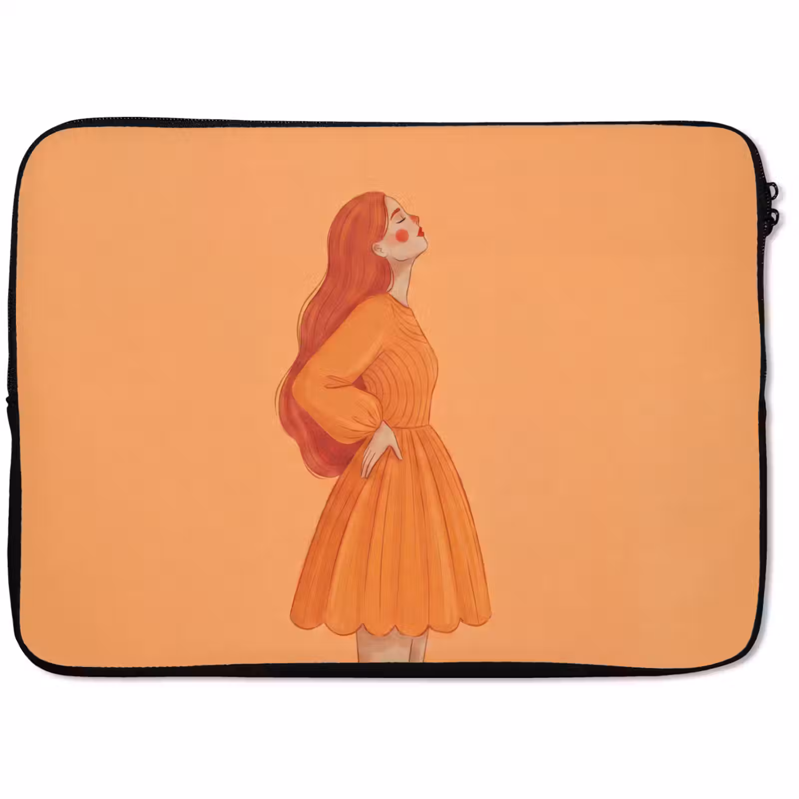 Laptophoes - Vrouw - Profiel - Mensen - Modern - Oranje — 1