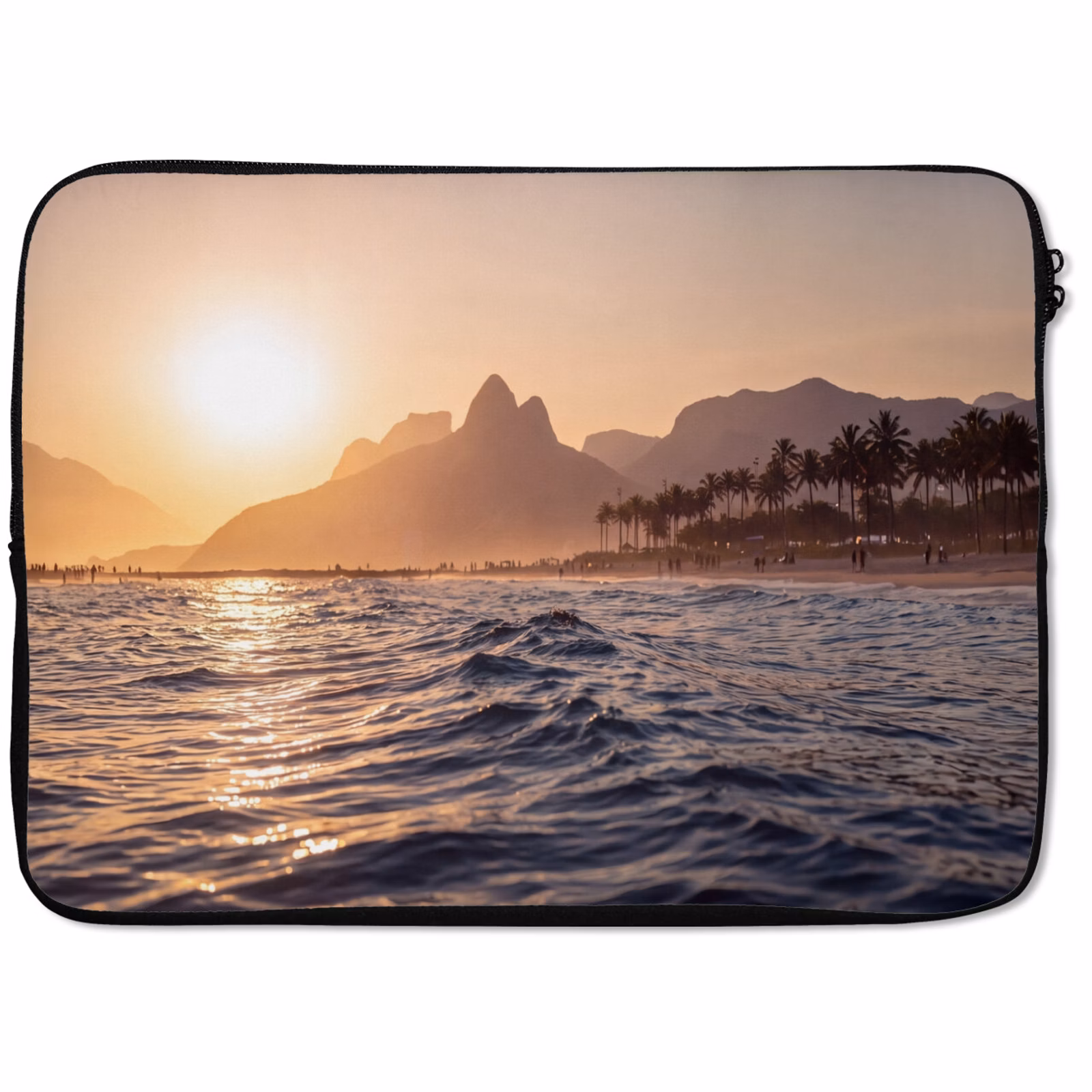 Laptophoes - Zee - Golven - Zonsondergang - Kust - Goud — 1