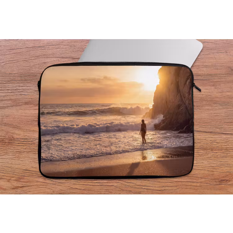 Laptophoes - Mensen - Oceaan - Zonsondergang - Kust - Goud — 2