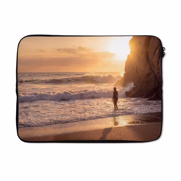 Laptophoes - Mensen - Oceaan - Zonsondergang - Kust - Goud — 5