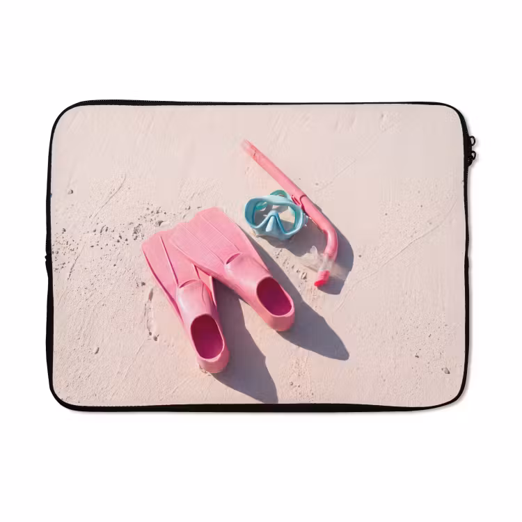 Laptophoes - Snorkelset - Strand - Zomer - Roze — 5