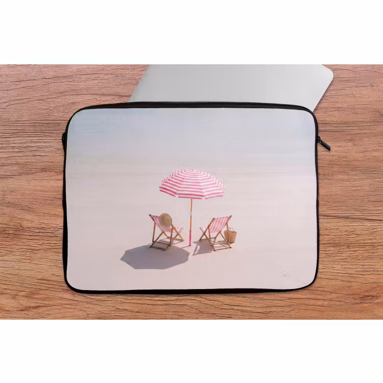 Laptophoes - Strand - Parasol - Ligstoel - Zomer - Roze — 2