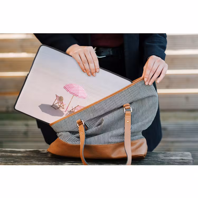 Laptophoes - Strand - Parasol - Ligstoel - Zomer - Roze — 4