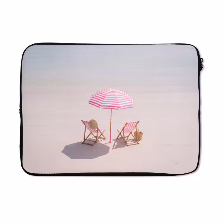 Laptophoes - Strand - Parasol - Ligstoel - Zomer - Roze — 5