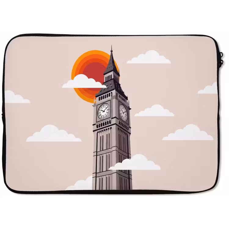 Laptophoes - Toren - Klok - Londen - Architectuur - Retro — 1