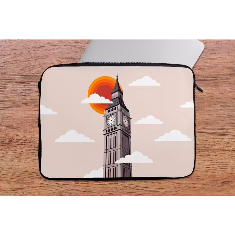 Laptophoes - Toren - Klok - Londen - Architectuur - Retro — 2
