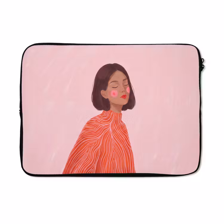 Laptophoes - Vrouw - Portret - Modern - Kunst - Roze — 5