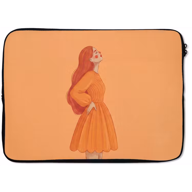 Laptophoes - Vrouw - Profiel - Mensen - Modern - Oranje — 1