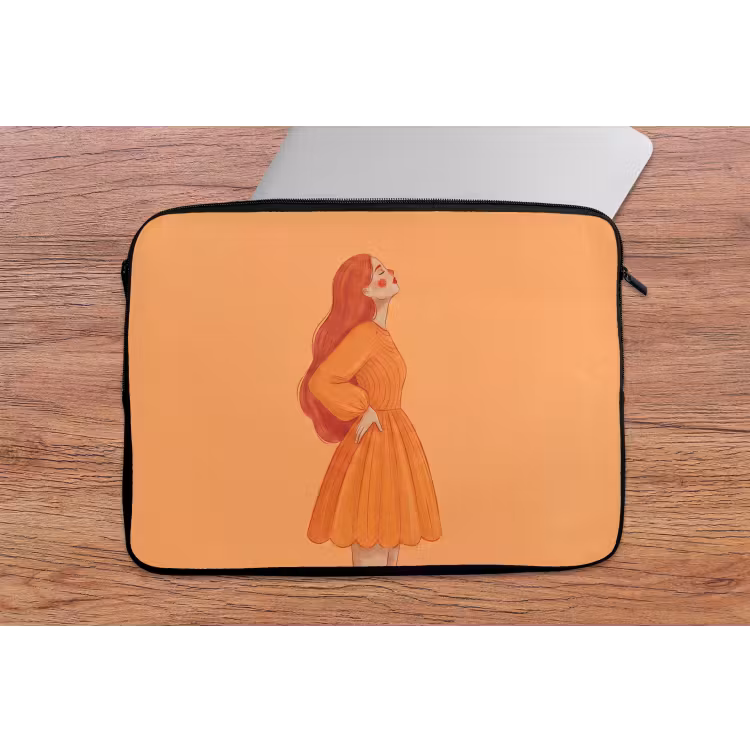Laptophoes - Vrouw - Profiel - Mensen - Modern - Oranje — 2