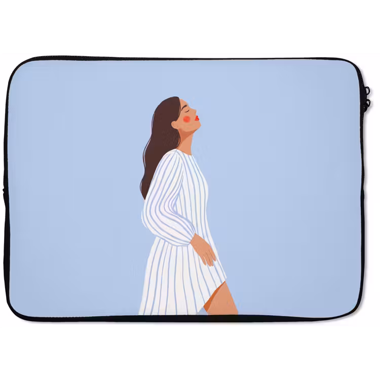 Laptophoes - Vrouw - Profiel - Rust - Modern - Illustratie — 1