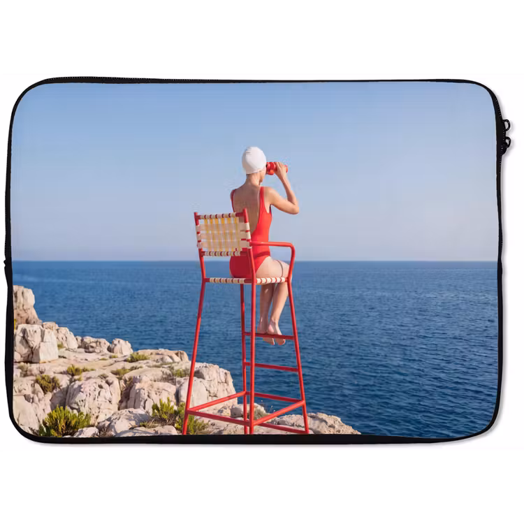 Laptophoes - Vrouw - Zee - Kust - Verrekijker - Rood — 1