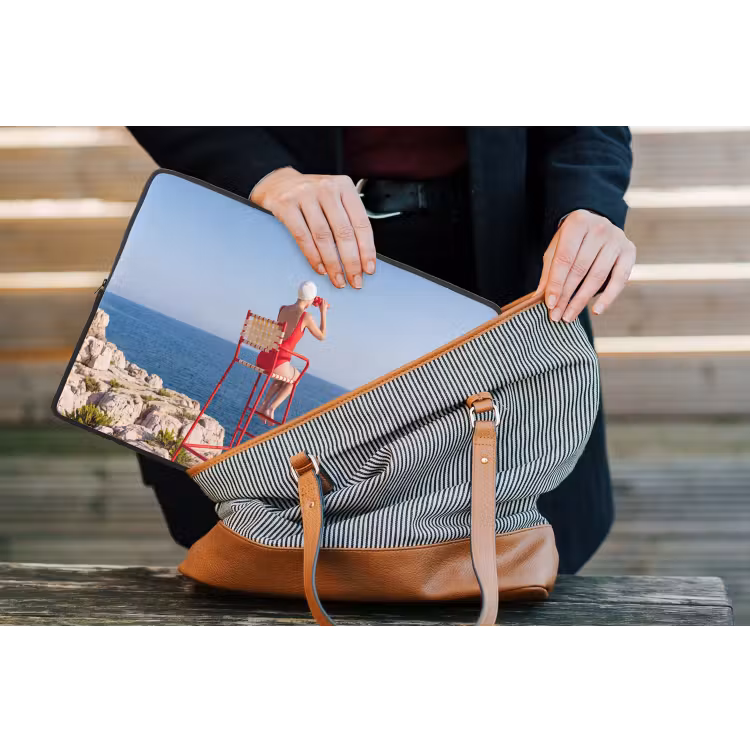 Laptophoes - Vrouw - Zee - Kust - Verrekijker - Rood — 4