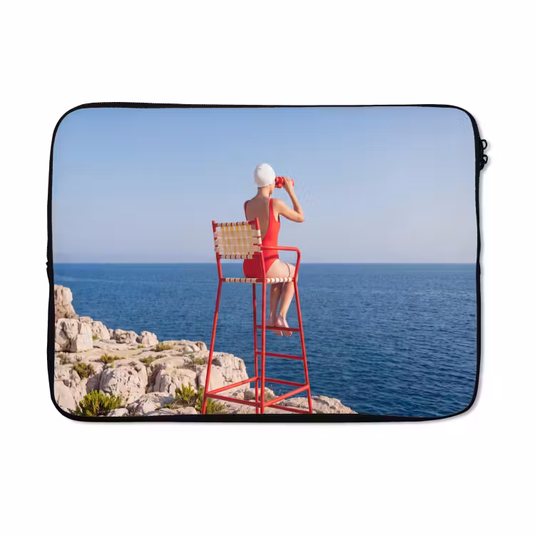 Laptophoes - Vrouw - Zee - Kust - Verrekijker - Rood — 5