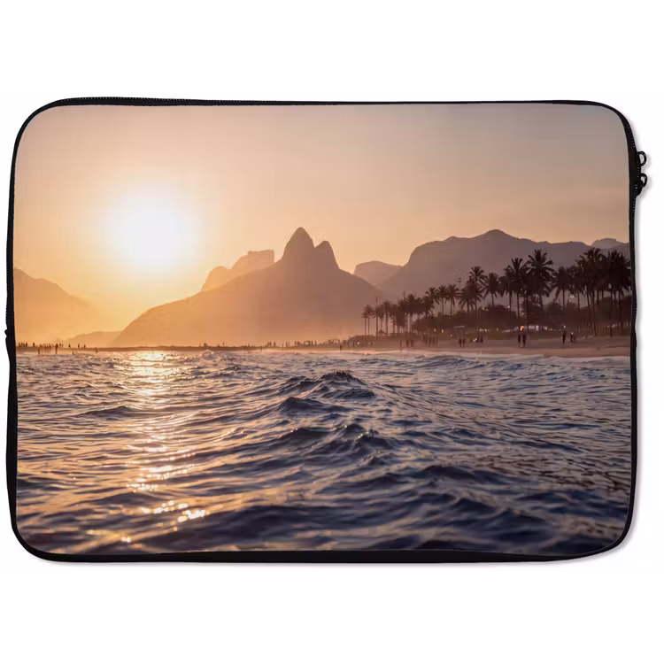 Laptophoes - Zee - Golven - Zonsondergang - Kust - Goud — 1