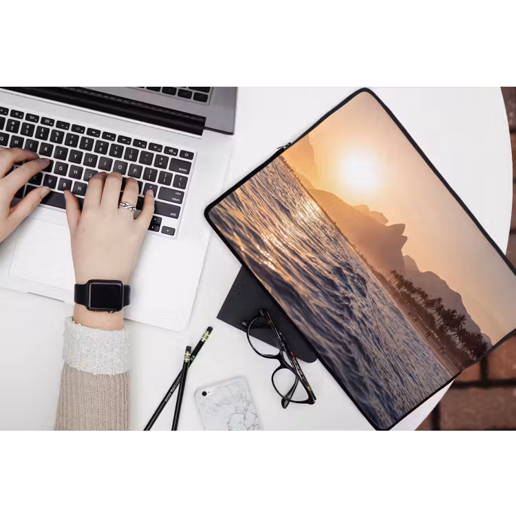 Laptophoes - Zee - Golven - Zonsondergang - Kust - Goud — 3
