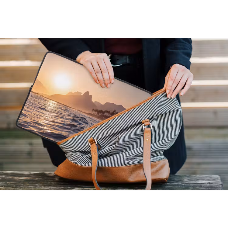 Laptophoes - Zee - Golven - Zonsondergang - Kust - Goud — 4