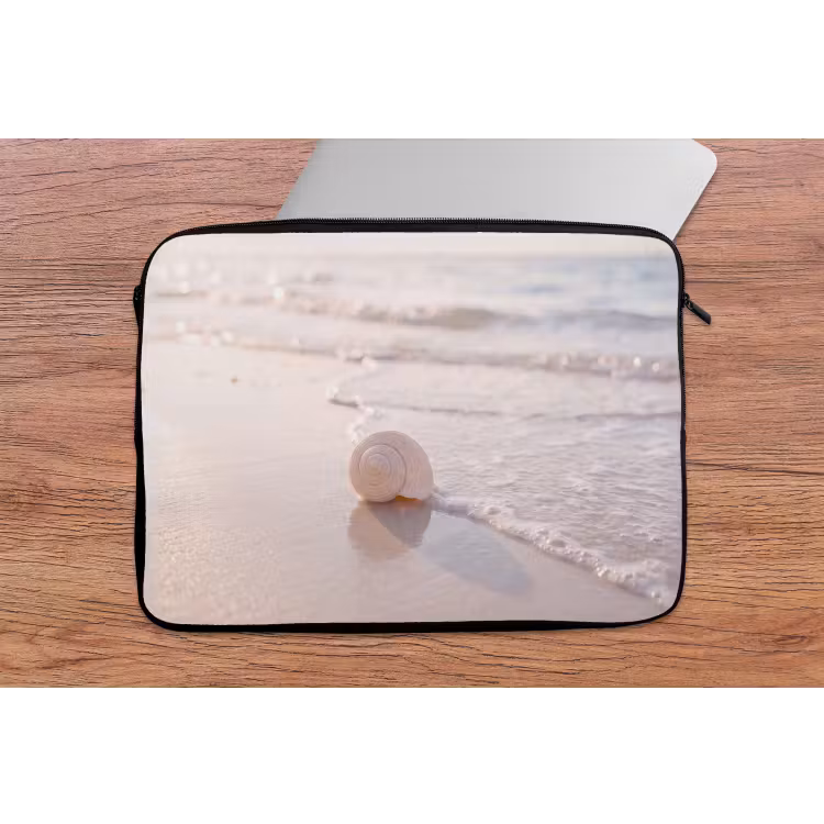 Laptophoes - Zeeschelp - Strand - Zee - Natuur - Beige — 2