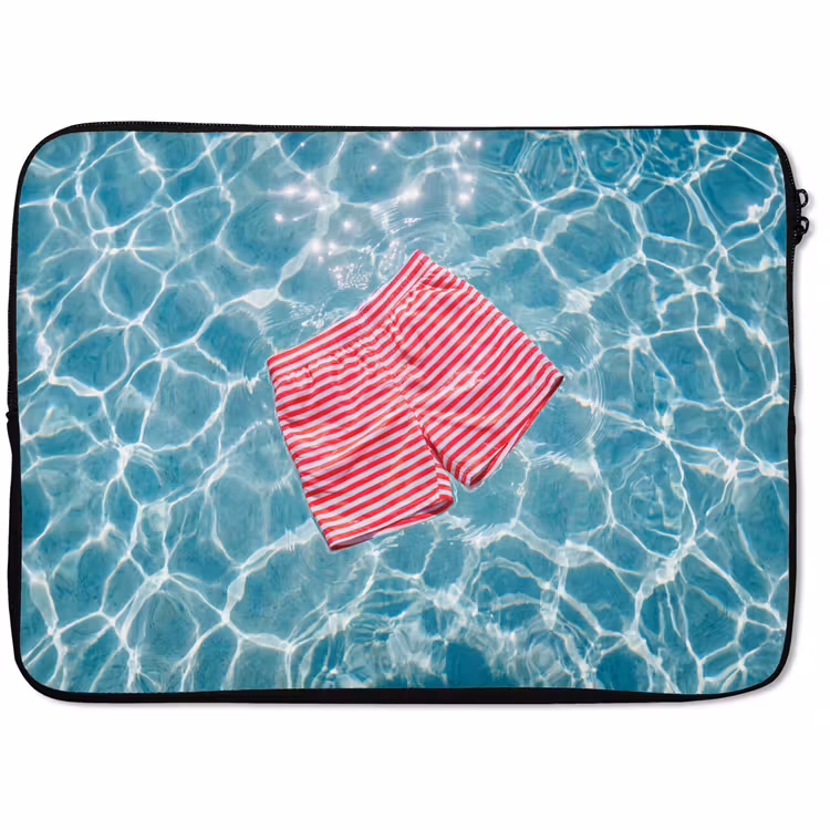 Laptophoes - Zwemkleding - Gestreept - Water - Zomer - Rood-wit — 1