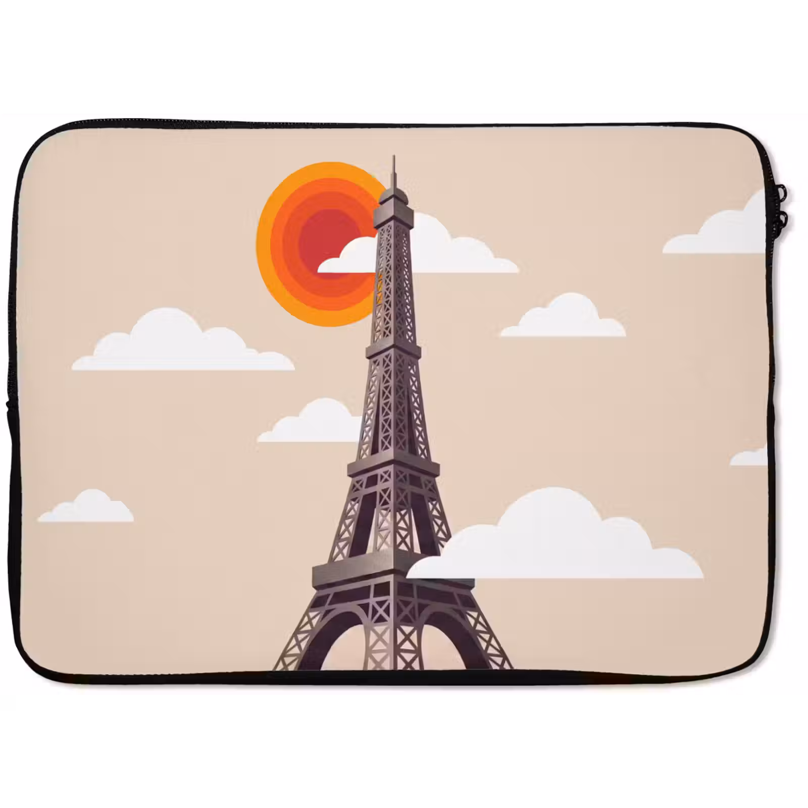Laptophoes - Eiffeltoren - Zon - Architectuur - Abstract - Beige — 1