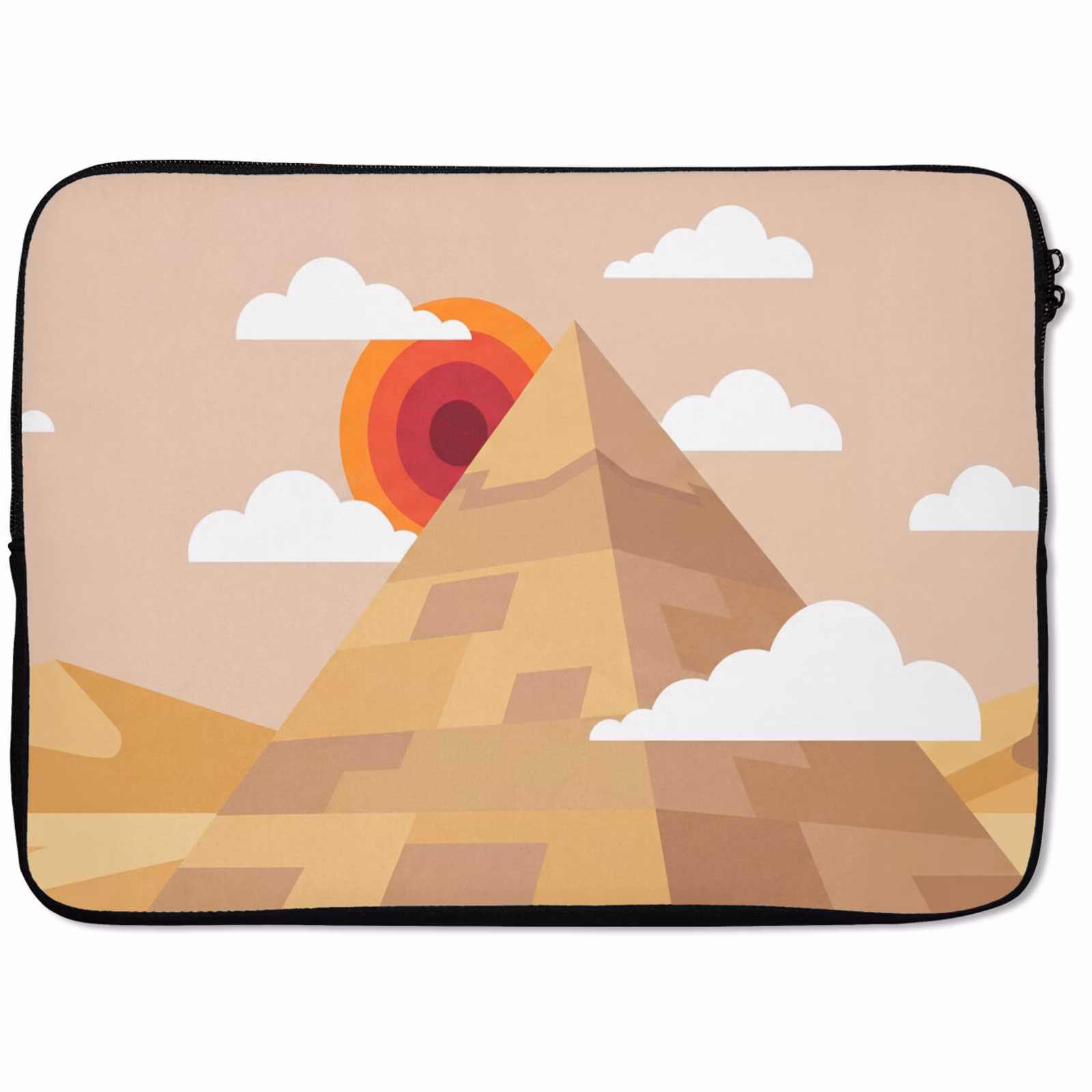 Laptophoes - Piramide - Zon - Woestijn - Modern - Oranje — 1