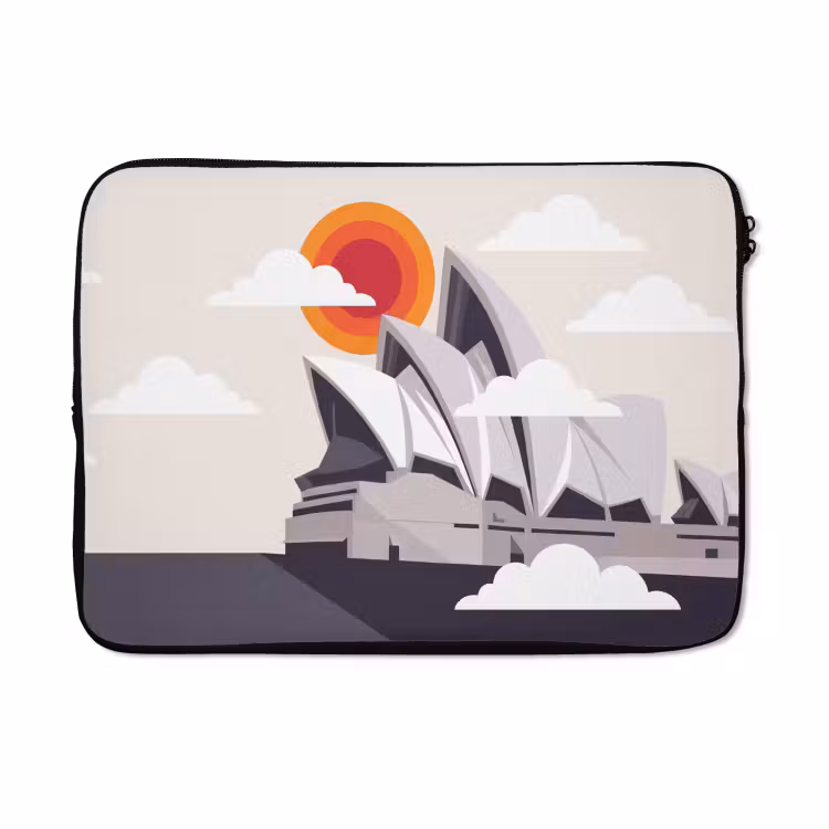 Laptophoes - Architectuur - Stadsgezicht - Modern - Grijs - Oranje — 5