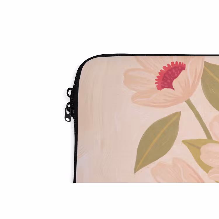 Laptophoes - Bloemen - Vaas - Abstract - Paars - Oranje — 6