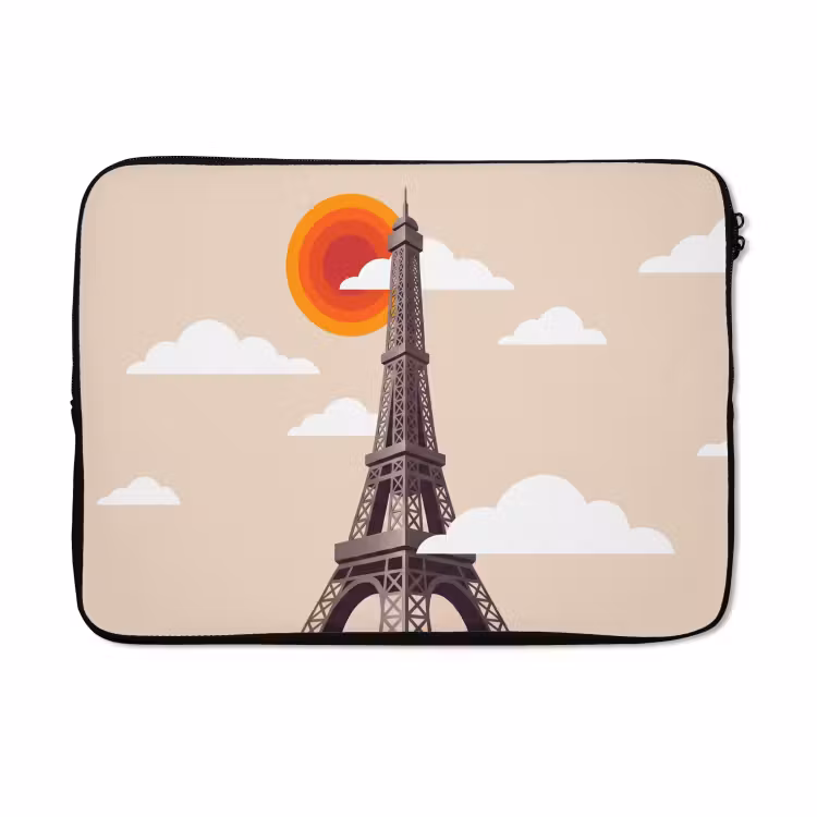 Laptophoes - Eiffeltoren - Zon - Architectuur - Abstract - Beige — 5