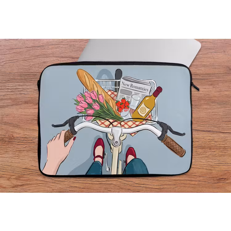 Laptophoes - Fiets - Picknick - Zomer - Illustratie — 2