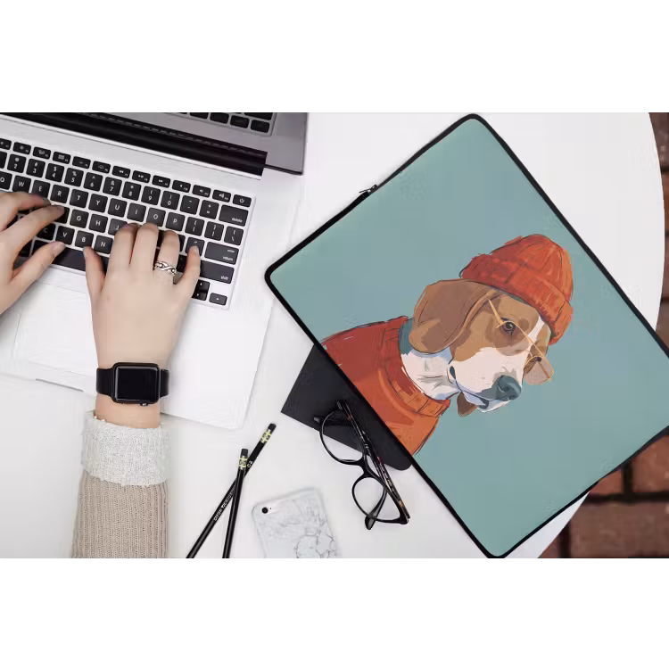 Laptophoes - Hond - Beanie - Zonnebril - Dieren - Modern — 3