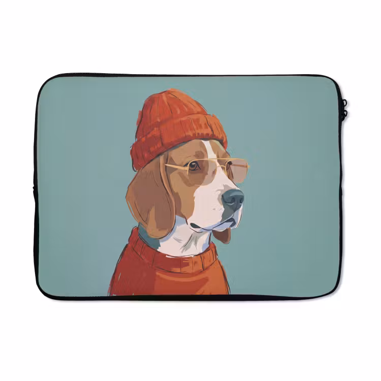 Laptophoes - Hond - Beanie - Zonnebril - Dieren - Modern — 5
