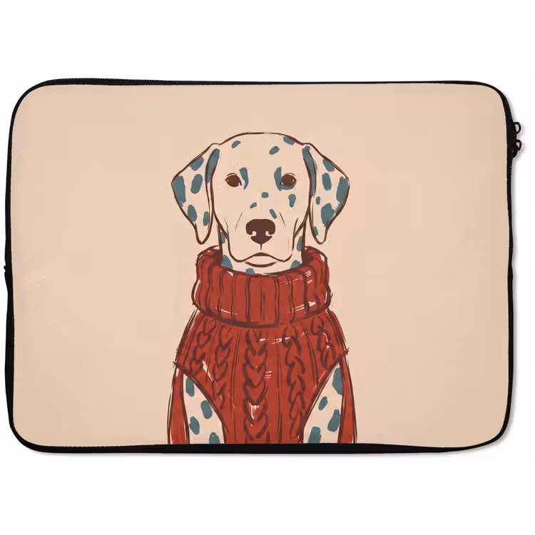 Laptophoes - Hond - Trui - Winter - Dieren - Rood — 1