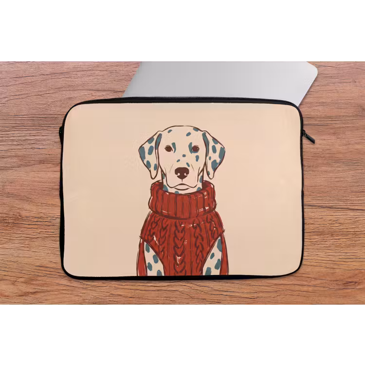 Laptophoes - Hond - Trui - Winter - Dieren - Rood — 2