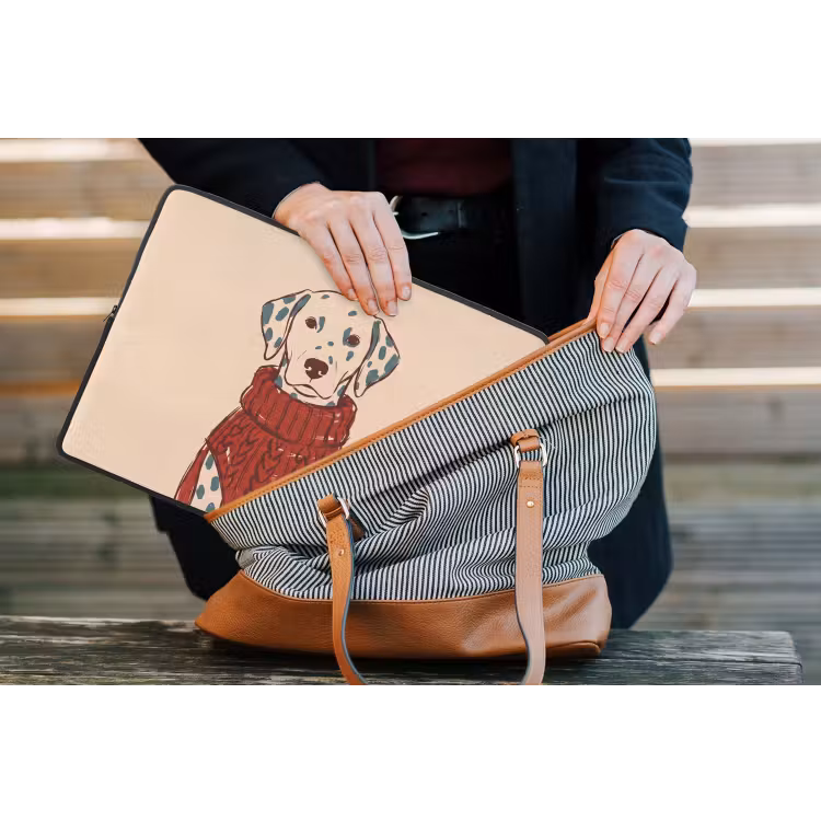 Laptophoes - Hond - Trui - Winter - Dieren - Rood — 4