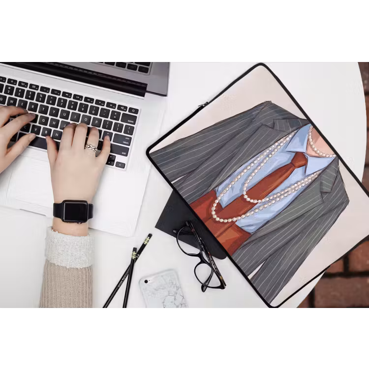 Laptophoes - Kleding - Strik - Parels - Klassiek - Mode — 3
