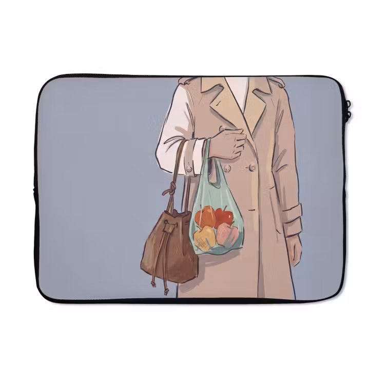 Laptophoes - Mensen - Boodschappen - Stadsleven - Modern - Kleurrijk — 5