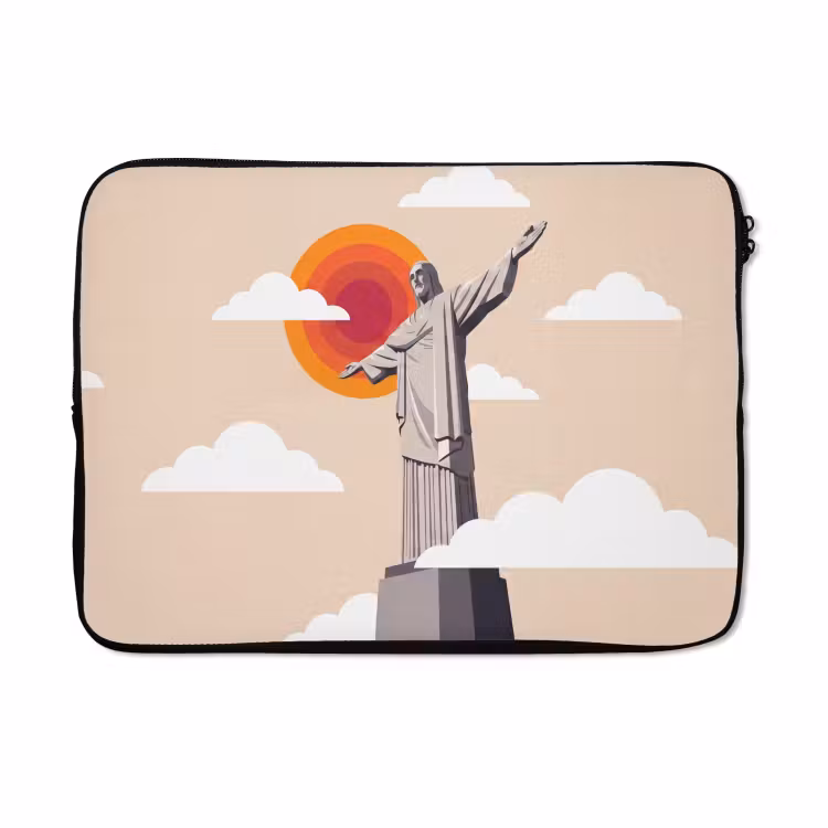 Laptophoes - Monument - Stad - Zonsondergang - Minimalistisch - Oranje — 5