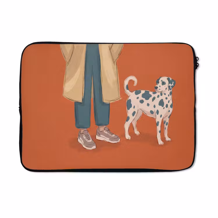 Laptophoes - Persoon - Hond - Dieren - Illustratie - Modern — 5