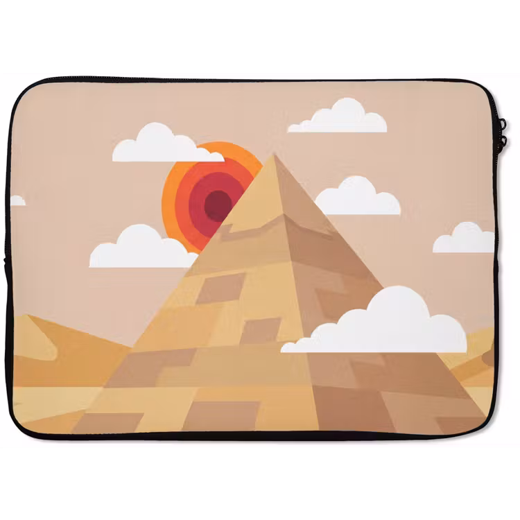 Laptophoes - Piramide - Zon - Woestijn - Modern - Oranje — 1