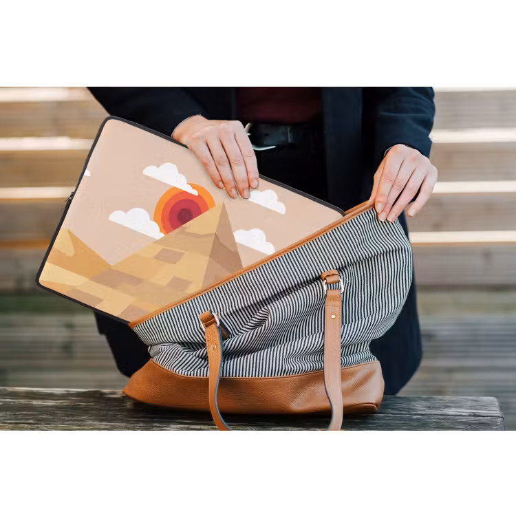 Laptophoes - Piramide - Zon - Woestijn - Modern - Oranje — 4