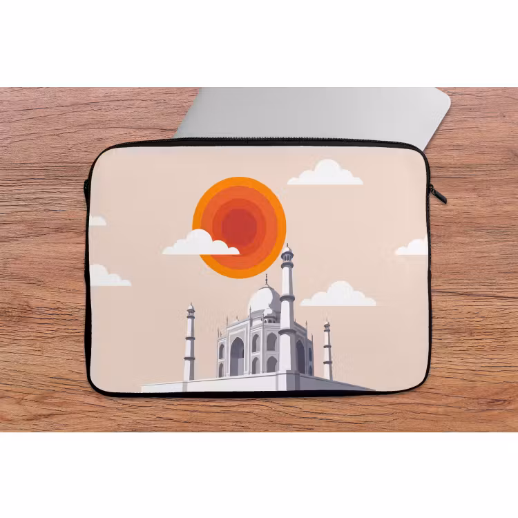 Laptophoes - Taj Mahal - Zon - Koepel - Architectuur - India - Grafisch — 2