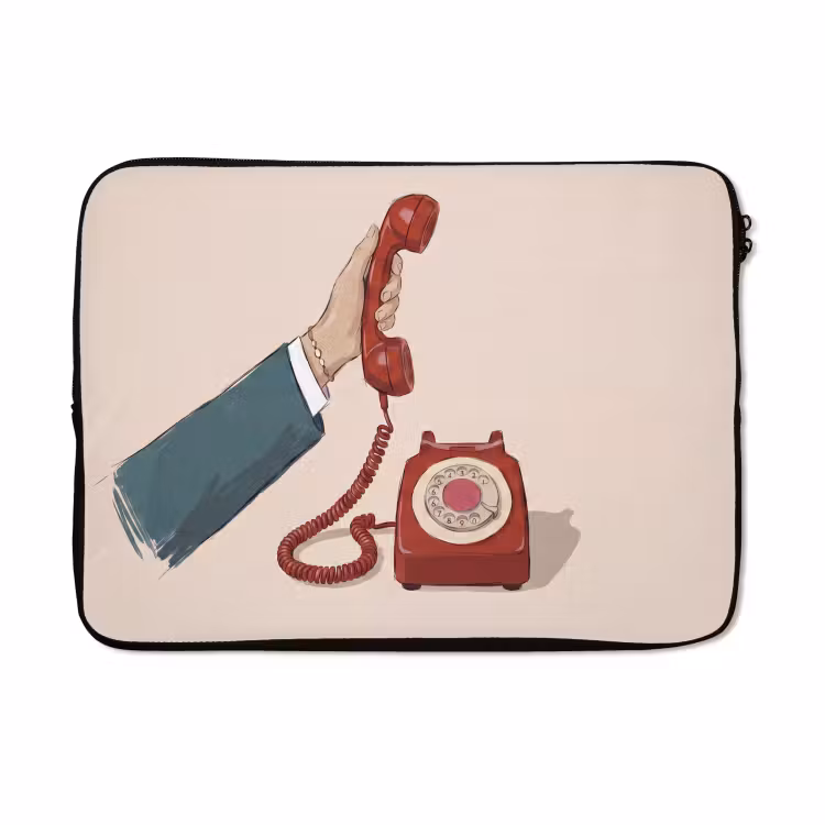 Laptophoes - Telefoon - Hand - Vintage - Communicatie - Rood — 5