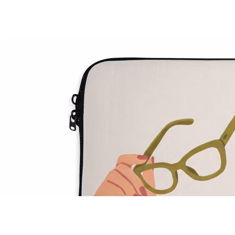 Laptophoes - Vrouw - Bril - Cocktail - Illustratie - Modern — 6