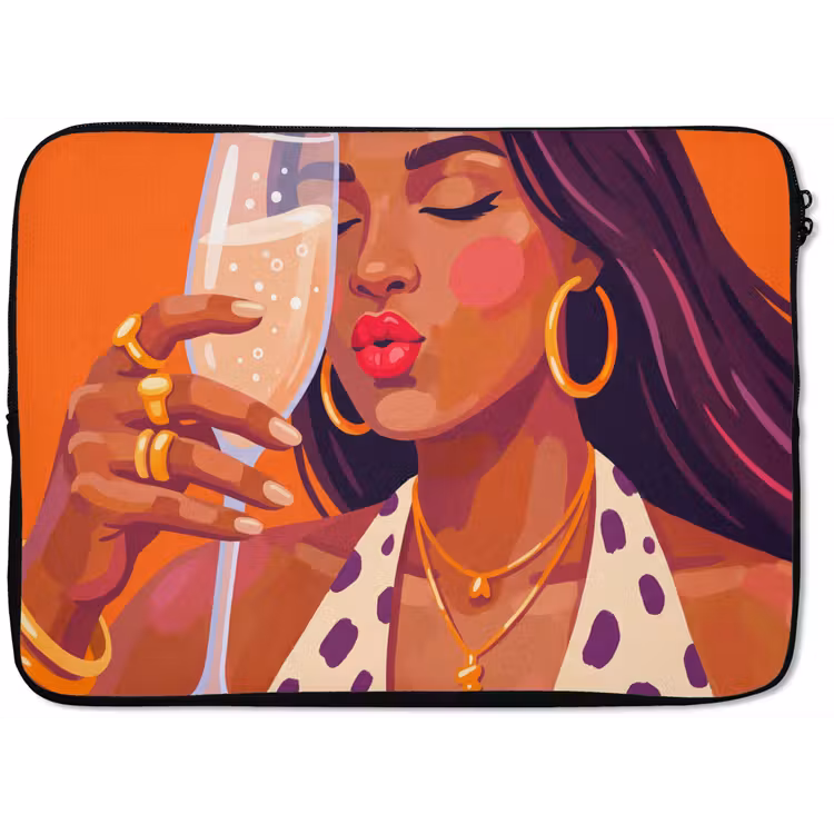 Laptophoes - Vrouw - Champagne - Feest - Modern - Oranje — 1
