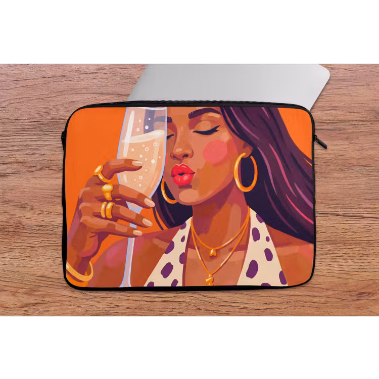 Laptophoes - Vrouw - Champagne - Feest - Modern - Oranje — 2