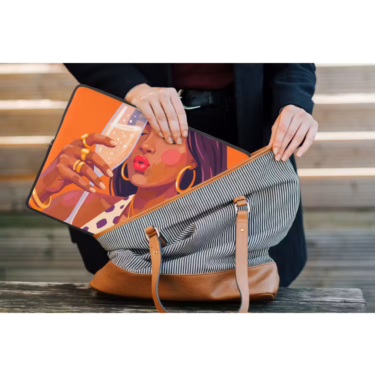 Laptophoes - Vrouw - Champagne - Feest - Modern - Oranje — 4