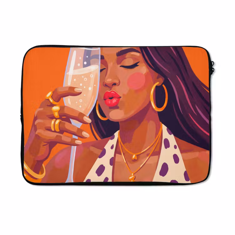 Laptophoes - Vrouw - Champagne - Feest - Modern - Oranje — 5