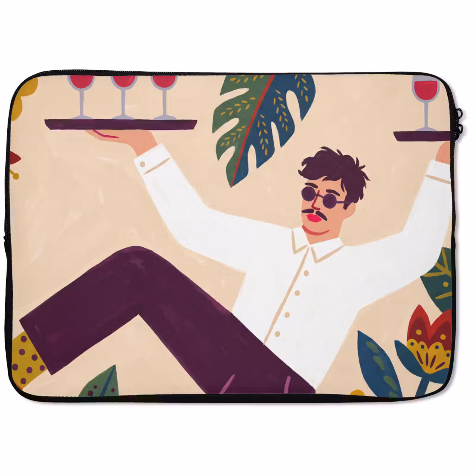 Laptophoes - Mensen - Dienblad - Eten - Modern - Kleurrijk — 1