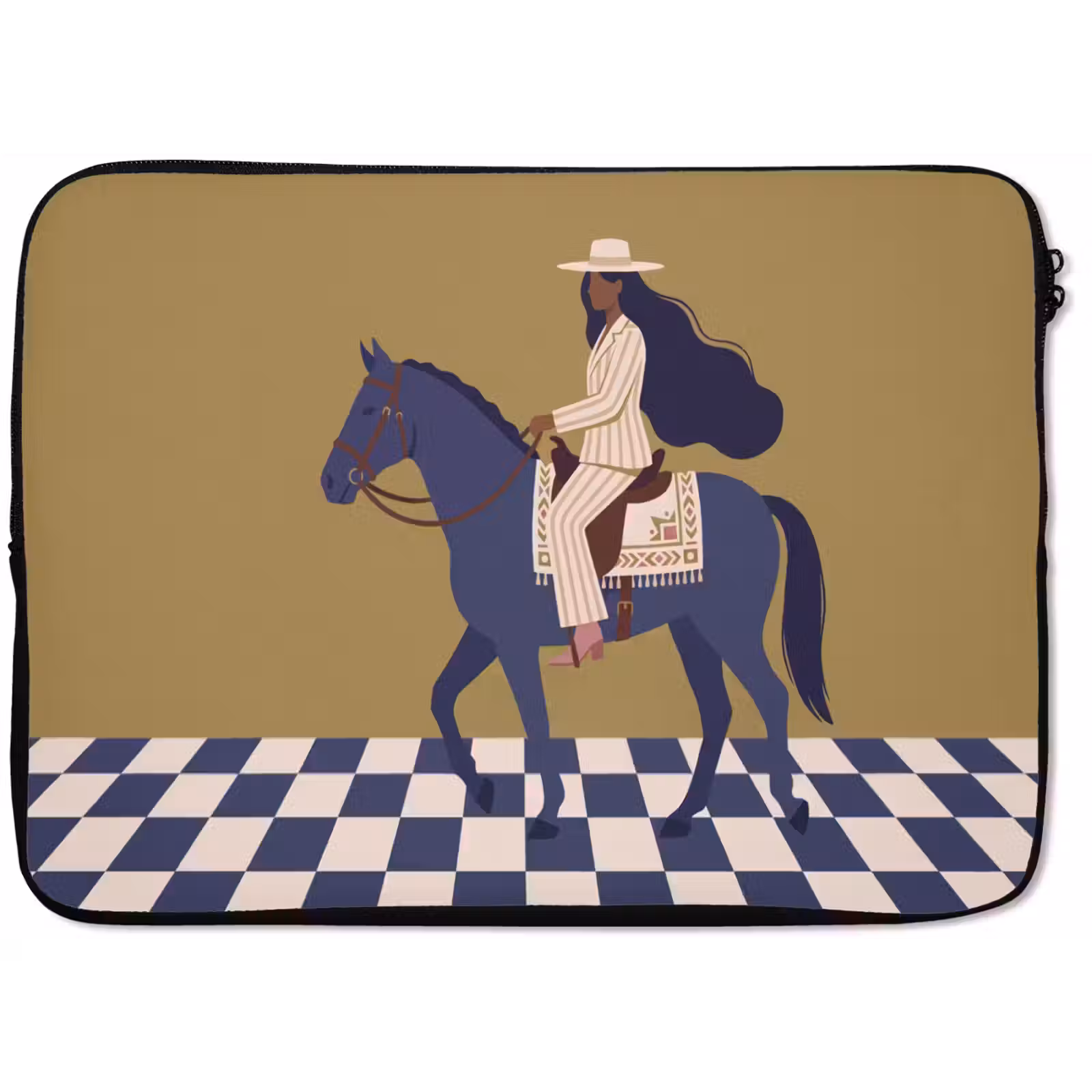 Laptophoes - Vrouw - Paard - Rijden - Modern - Abstract — 1