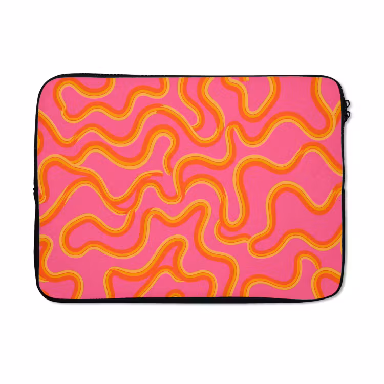 Laptophoes - Abstract - Golvende lijnen - Modern - Kleurrijk — 5