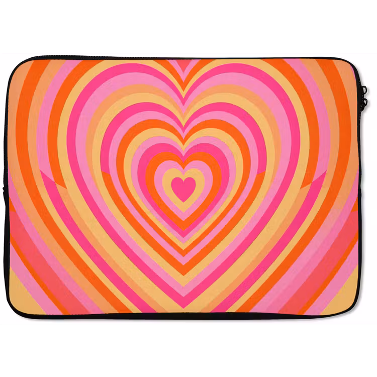 Laptophoes - Hart - Concentrisch - Abstract - Liefde - Kleurrijk — 1